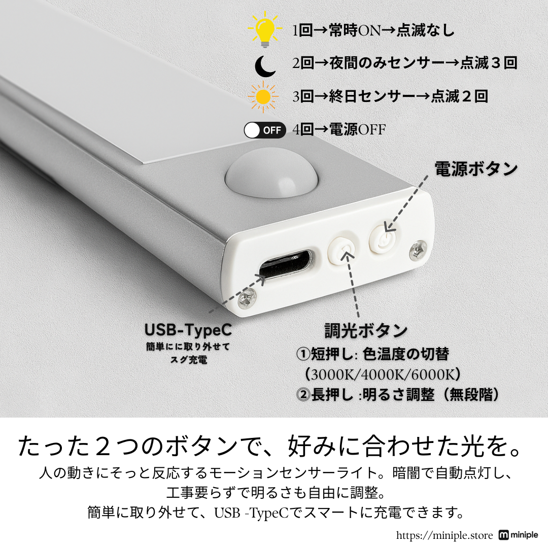 LEDモーションセンサーライト